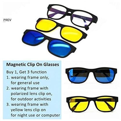 3-in-1 Polarized Magnetic Sunglasses for Day & Night