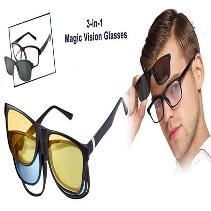 3-in-1 Polarized Magnetic Sunglasses for Day & Night