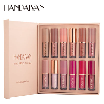 12 Colors Handaiyan Matte Liquid Lipstick Set